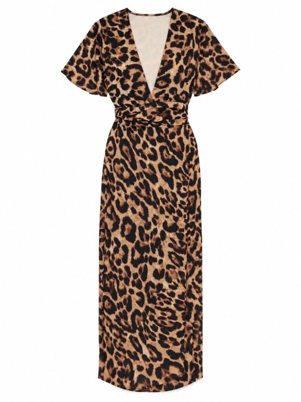 NWT Bardot Leopard Print Wrap Maxi Dress US 4